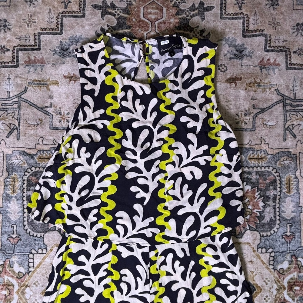 Phase Eight Abstract Print Wide Leg Jumpsuit Black Green Resort Vacay UK 10 US 6 - Picture 15 of 15